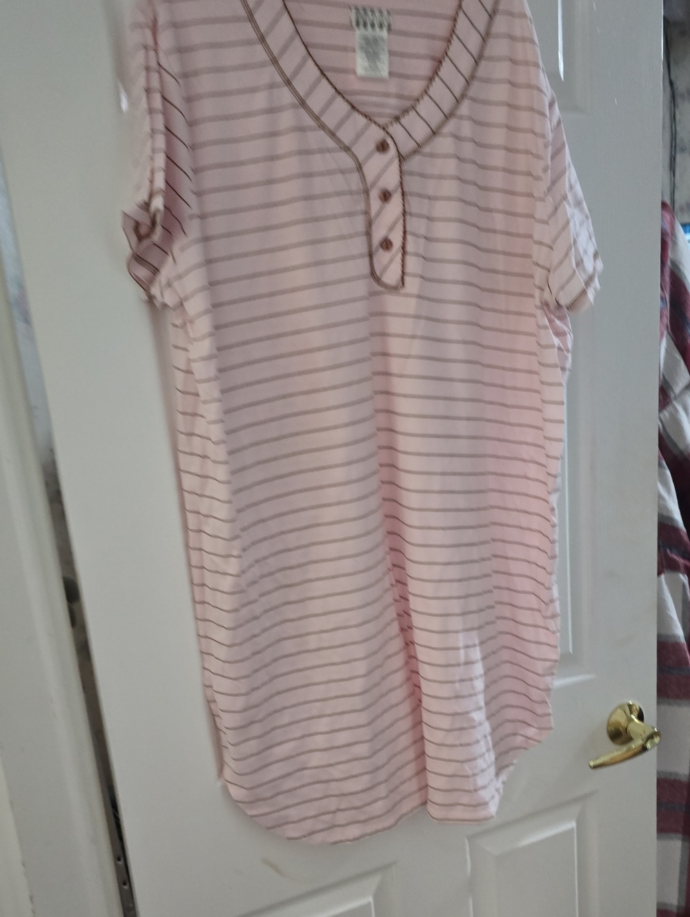White Stag Pink and Brown Striped Sleepshirt